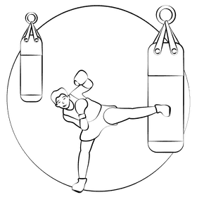 Heavy bag black and white clipart
