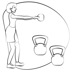 Kettle bell black and white clipart