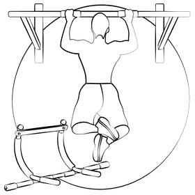 Pull up bar black and white clipart