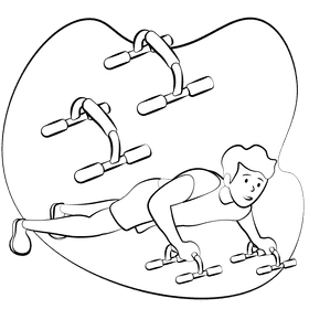 Push up stands black and white clipart
