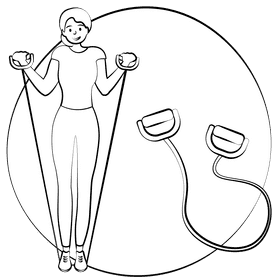 Resistance bands black and white clipart