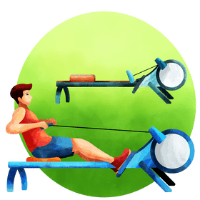 Rowing machine vector