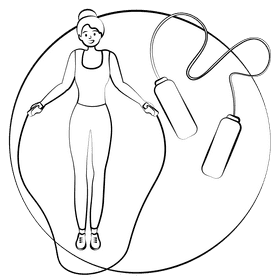 Skipping rope black and white clipart
