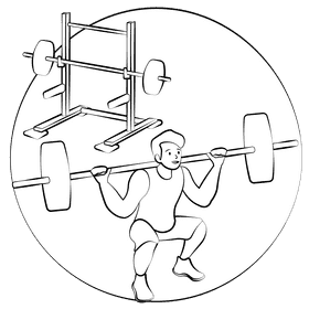 Squat rack black and white clipart