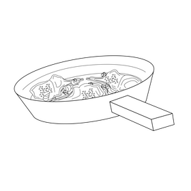 Pork chop marinade black and white clipart