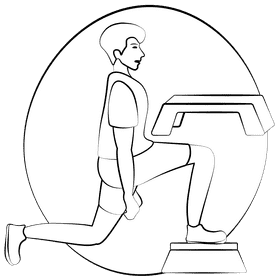 Step platform black and white clipart