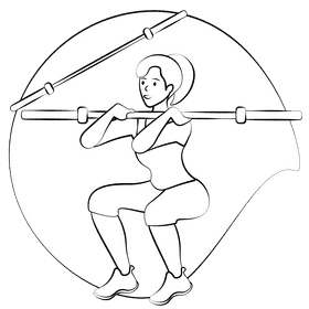 Training bar barbell black and white clipart