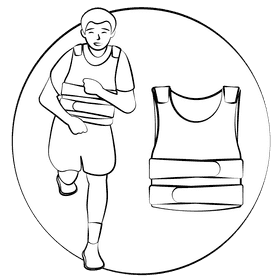 Weighted vest black and white clipart