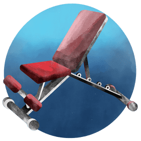 Adjustable workout bench only vector