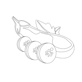 Eggplant healthy vegetable black and white clipart