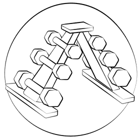 Dumbbell set only black and white clipart