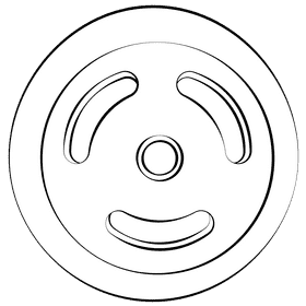 Grip plate only black and white clipart