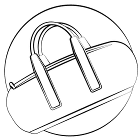 Gym bag only black and white clipart