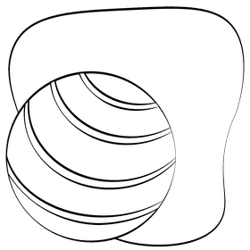 Medicine ball only black and white clipart