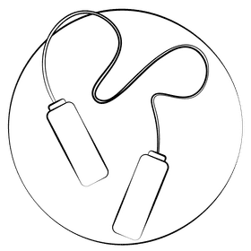 Skipping rope only black and white clipart