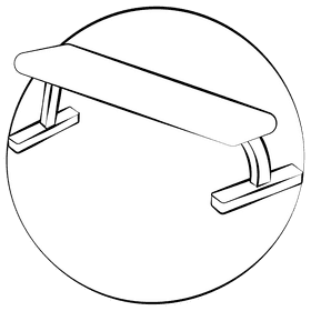Workout bench only black and white clipart