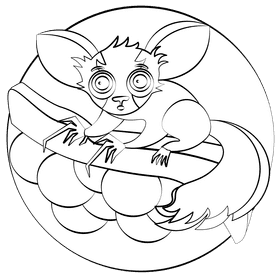 Aye aye black and white clipart
