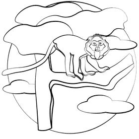 De brazza's monkey black and white clipart
