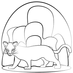 Fossa black and white clipart