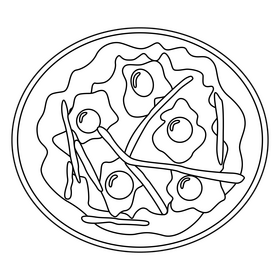 Healthy Food Shakshuka black and white clipart