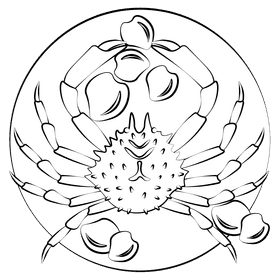 Japanese spider crab black and white clipart