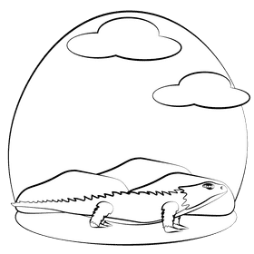 Armadillo girdled lizard black and white clipart