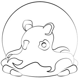 Dumbo octopus black and white clipart