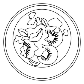 Healthy Food Fruit Soup black and white clipart