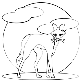 Maned wolf black and white clipart