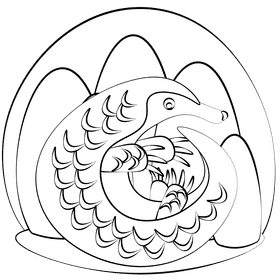 Pangolin black and white clipart
