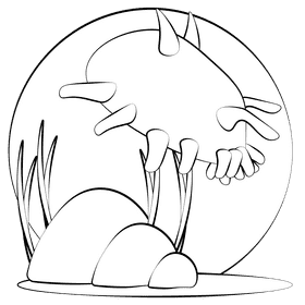 Sea pig black and white clipart