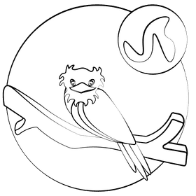 Sri lanka frogmouth black and white clipart