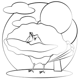 Superb bird of paradise black and white clipart