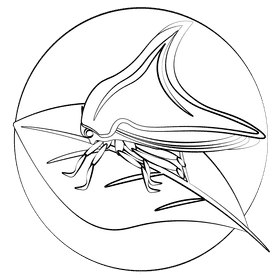 Treehopper black and white clipart