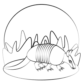 Armadillo black and white clipart