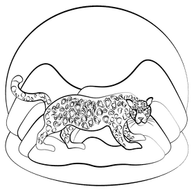 Jaguar black and white clipart