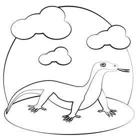 Monitor lizard black and white clipart