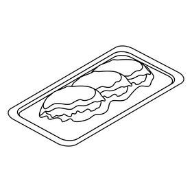 Healthy Food Nigiri sushi black and white clipart