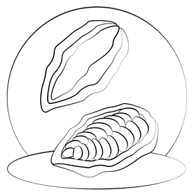 Cacao black and white clipart
