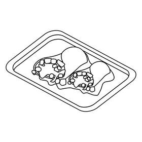 Healthy Food Burrito black and white clipart