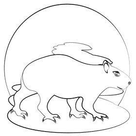 Capybara black and white clipart