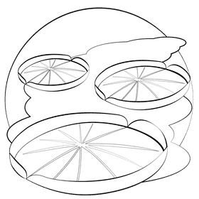 Giant water lilies black and white clipart