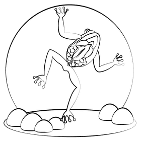 Glass frog black and white clipart