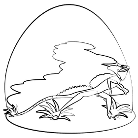 Jesus lizard black and white clipart