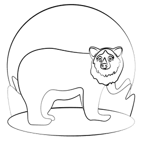 Spectacled bear black and white clipart
