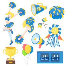 Cheerleaders set vector