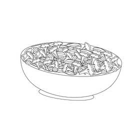 Vegetarian Food Broccoli salad black and white clipart