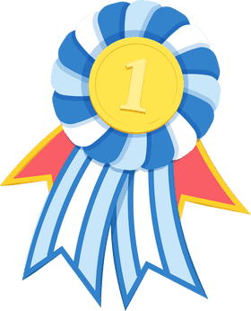 Cheerleader reward, first place, medal, gold medal clipart