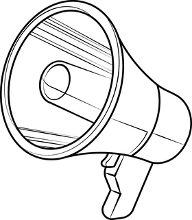 Cheerleaders speaker black and white clipart