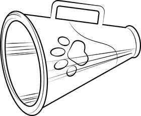 Cheerleaders speaker black and white clipart